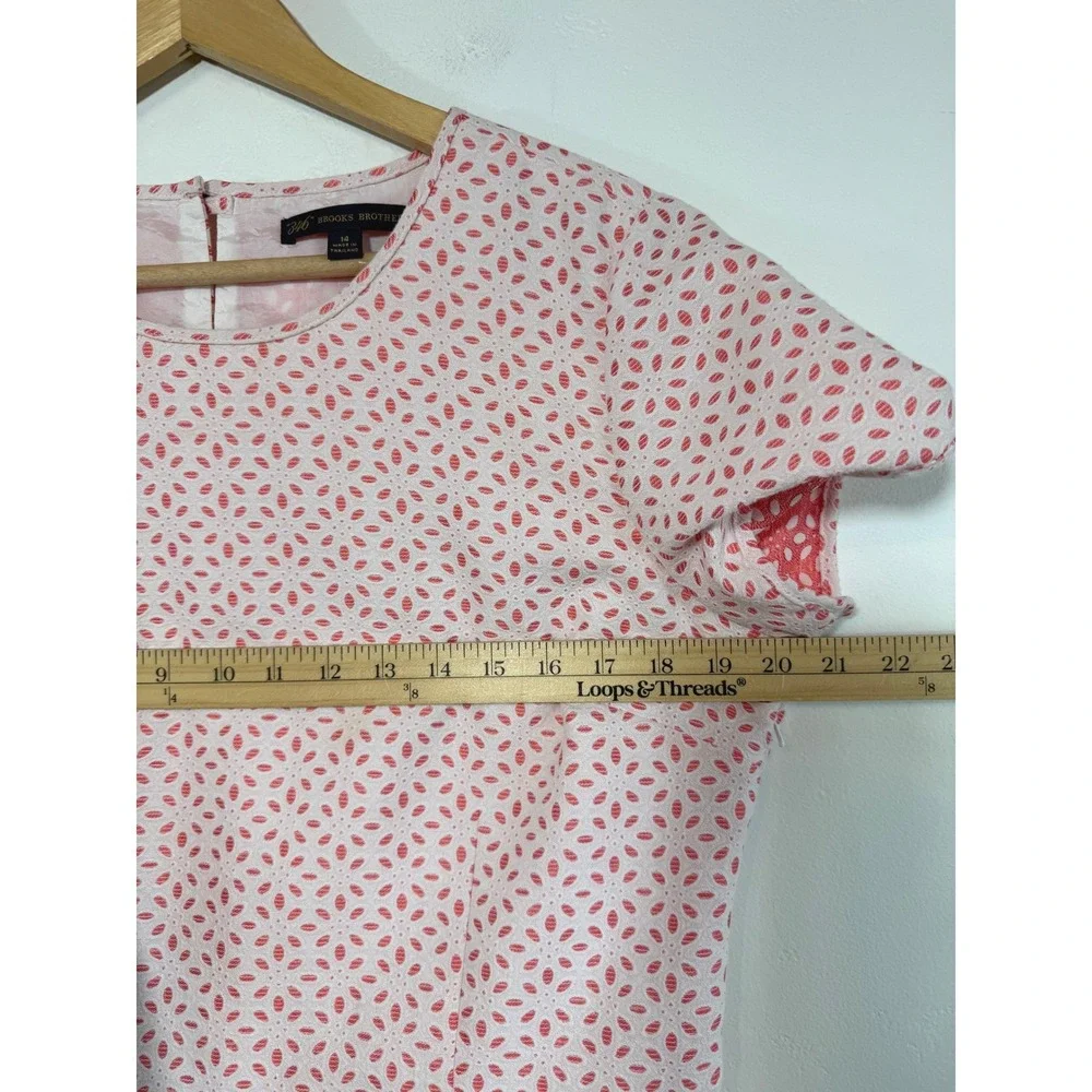 Brooks Brothers‎ 346 Pink Eyelet Sheath Dress Preppy Coquette Garden Work 14